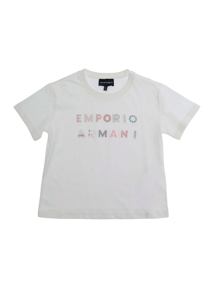 T-Shirt With Lettering Logo White Cotton T-shirts