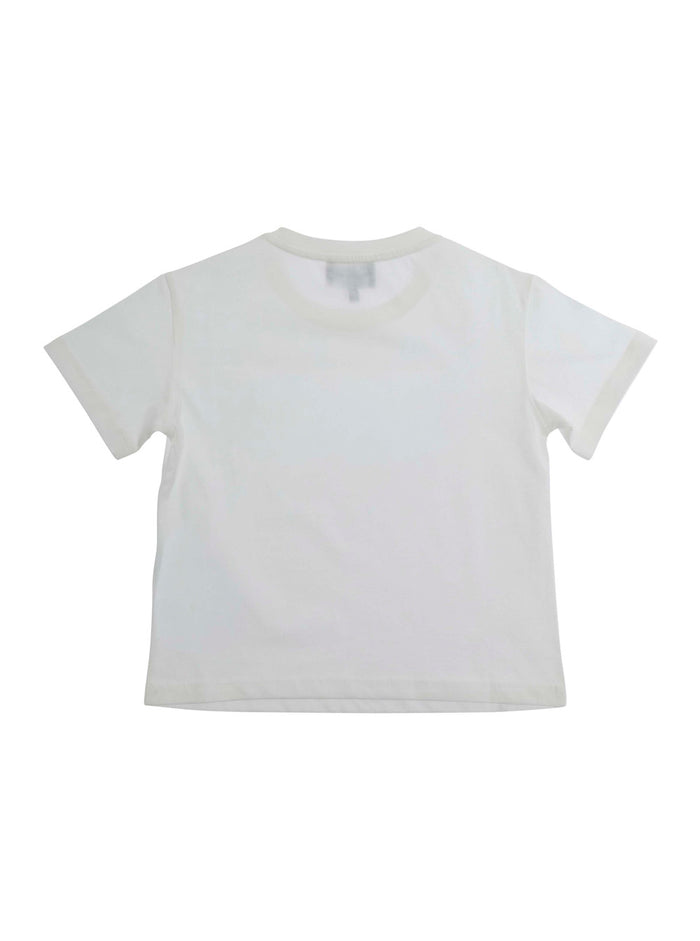 White T-Shirt with Lettering Logo on the Front in Cotton for Girls Tshirts And Polo Shirts