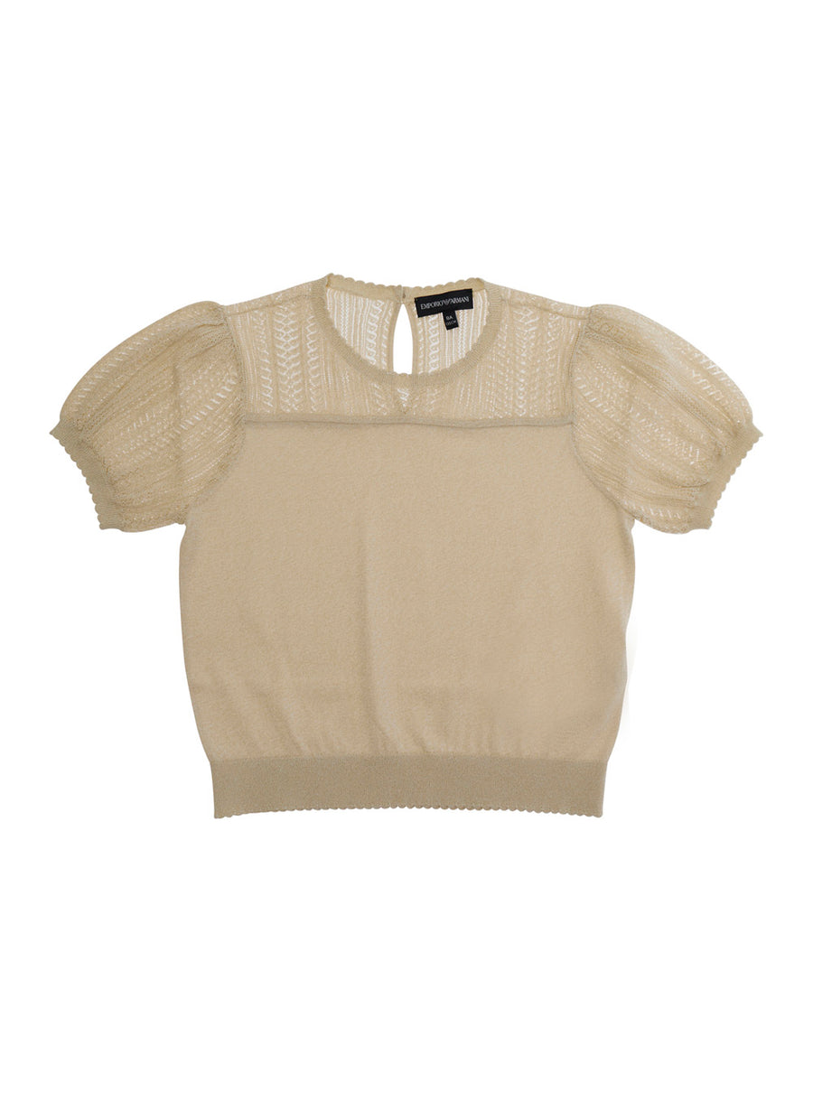 Girls T-Shirt Beige Viscose T-shirts