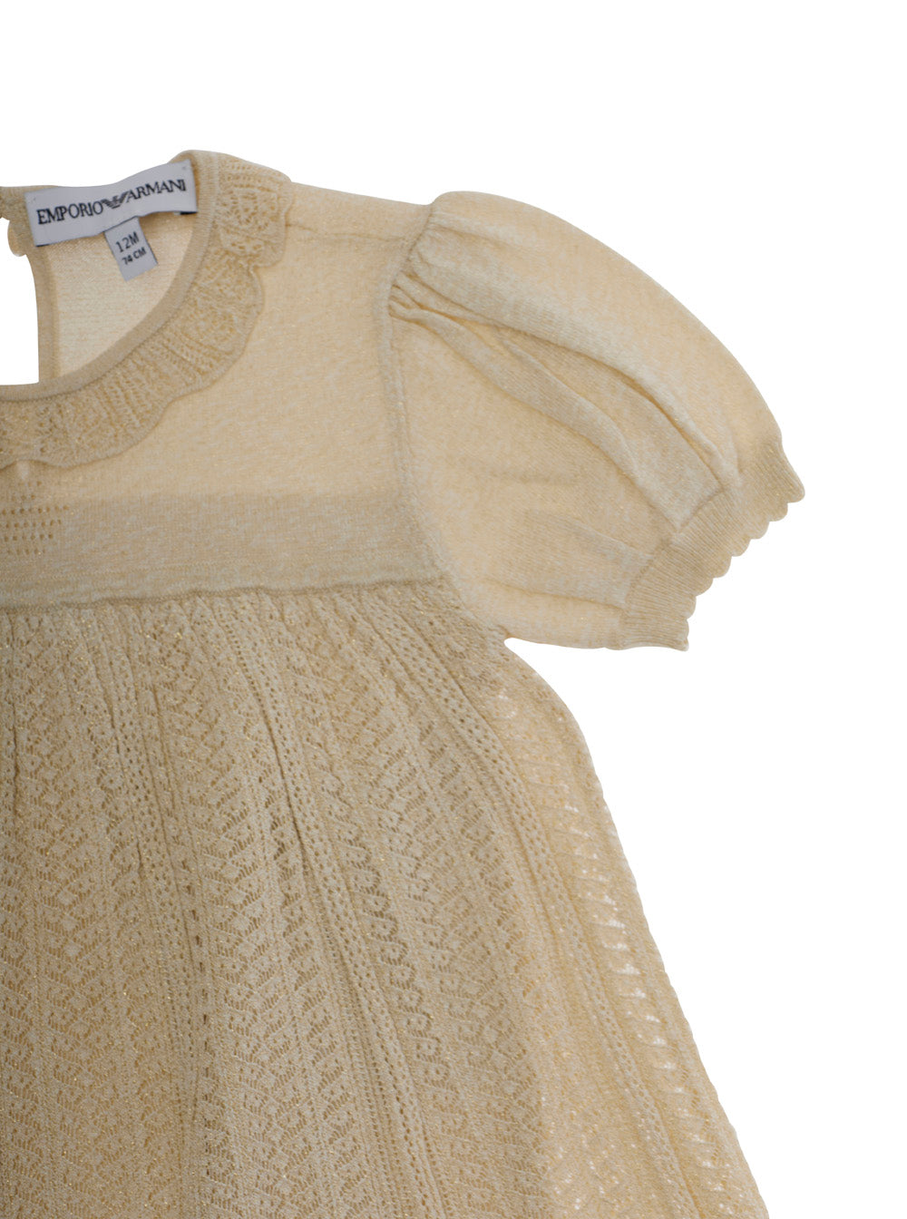 Beige Dress With Round Neckline And Button Closure At The Back Viscose Blend Girl