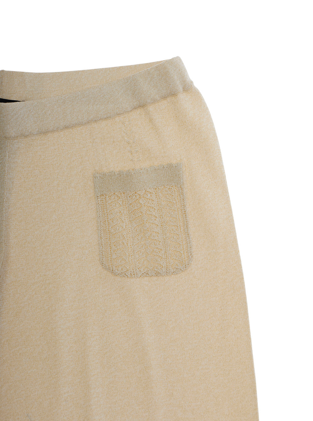 Beige Elasticated Waist Pants with Applied Pockets for Girls Trousers