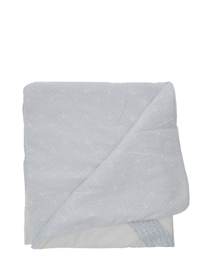 Blue Logo Blanket with on the Front in Cotton for Women Light Blankets