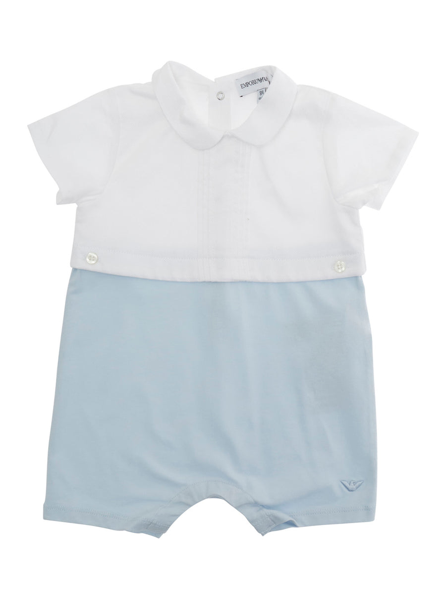 Romper Light Blue Cotton Jumpsuits