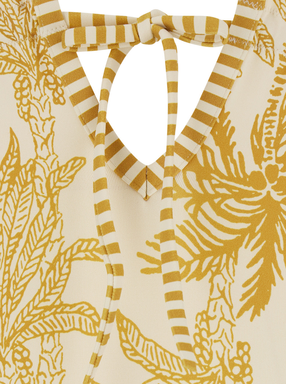 Voyage Yellow One-Piece Swimsuit With V-Neck And All-Over Floral Print In Tech Fabric For Women Polyamide Elastane Beachwear