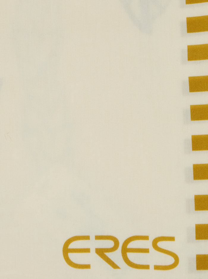 Yellow JUNGLE Scarf with Tropical Motif in Cotton and Silk for Women Scarfs Foulards