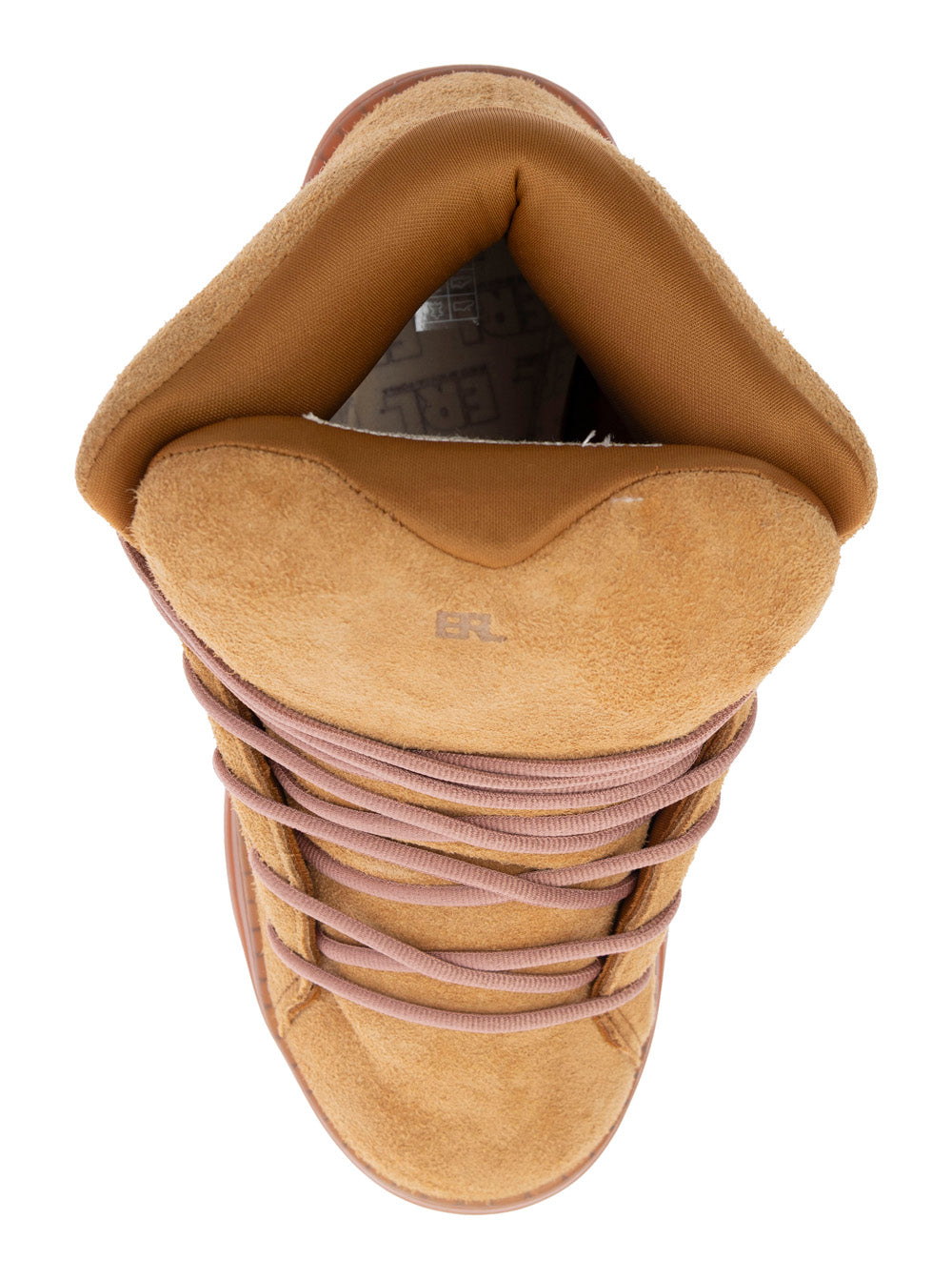 Sneaker Mid Vamp with Logo Lettering on the Tongue in Brown Suede for Men Cow Leather