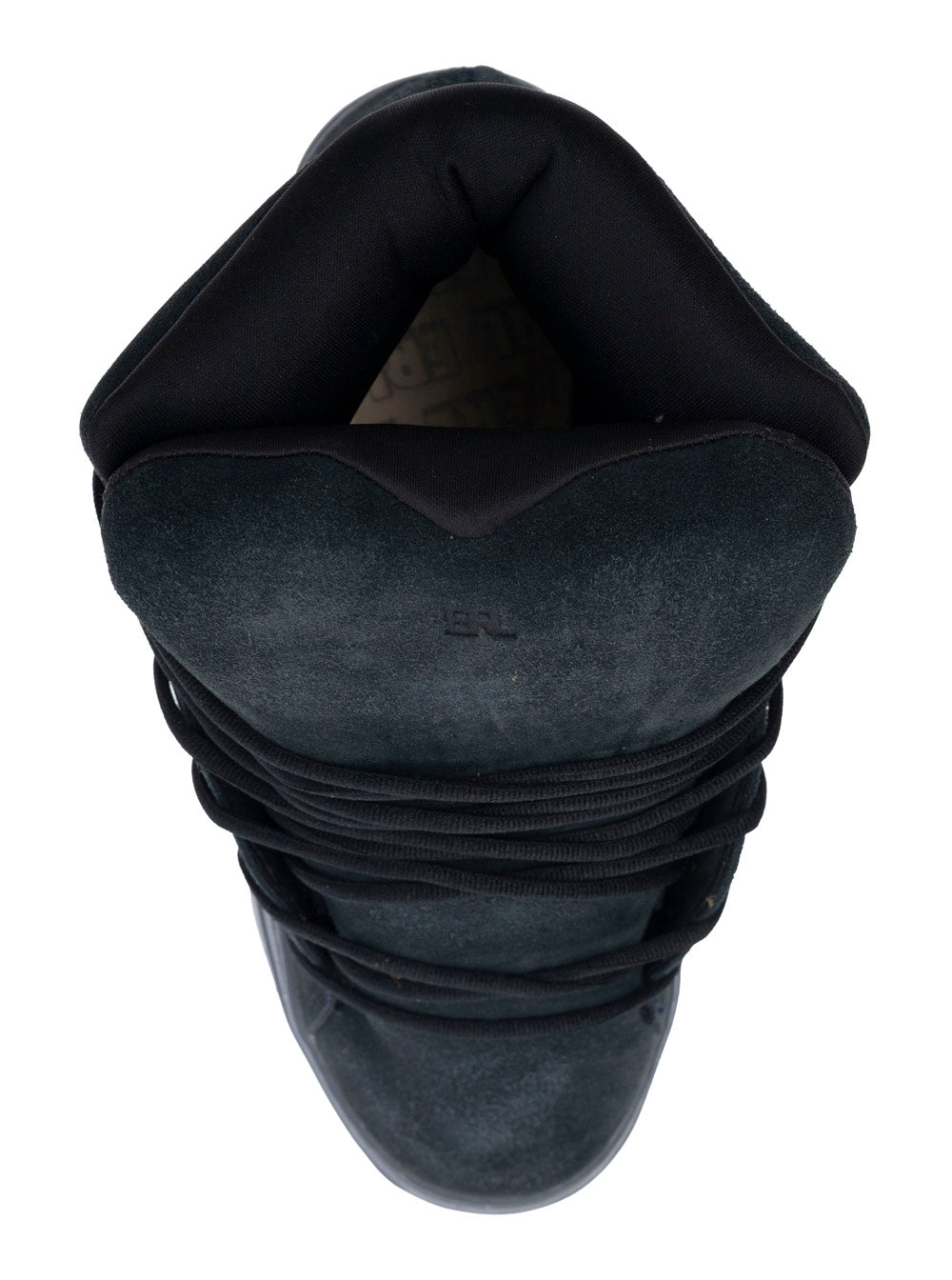 Sneaker Mid Vamp with Logo Lettering on the Tongue in Black Suede for Men Cow Leather