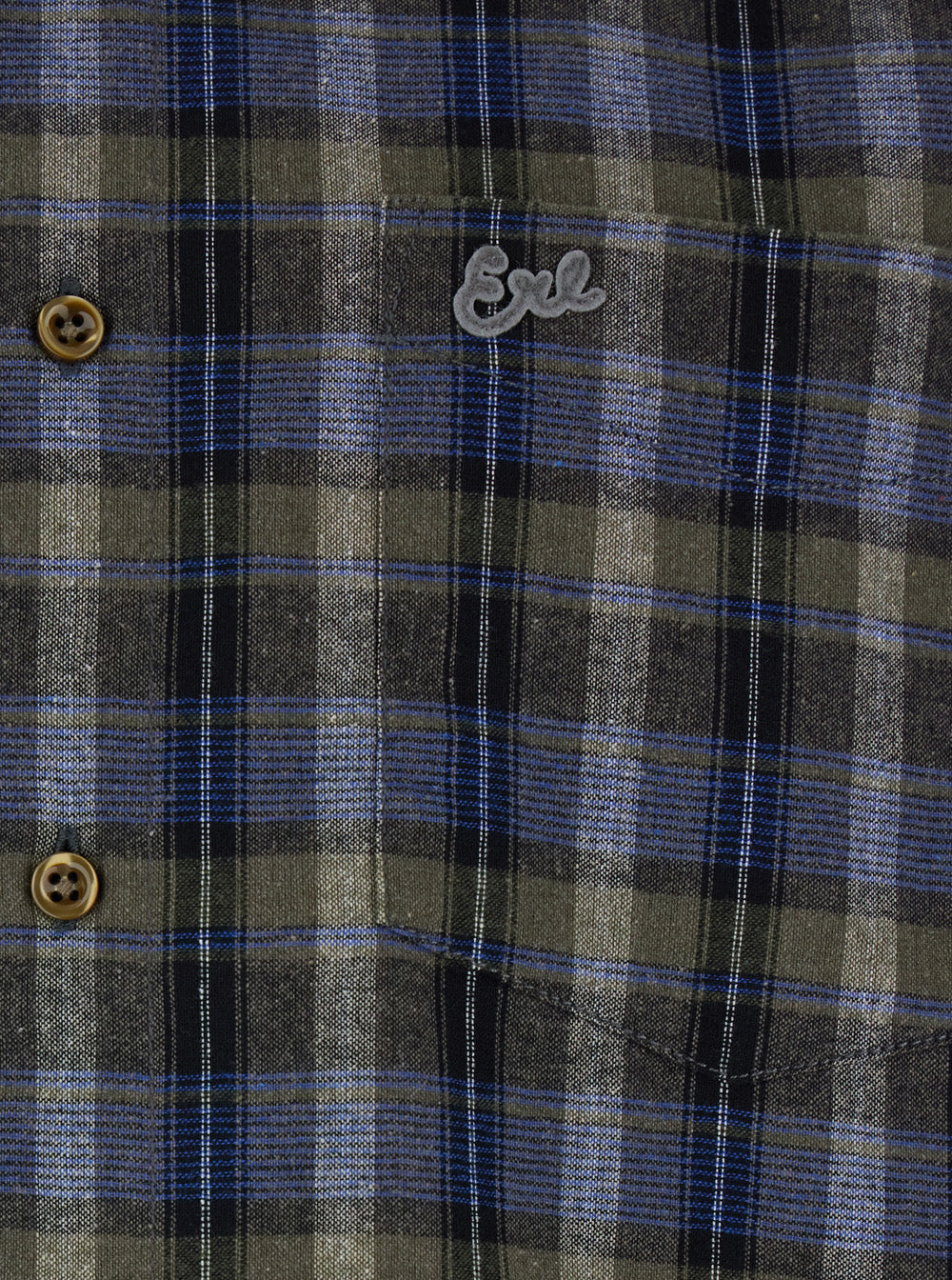 grey long-sleeved shirt with check motif in cotton blend man Polyester And Blouses