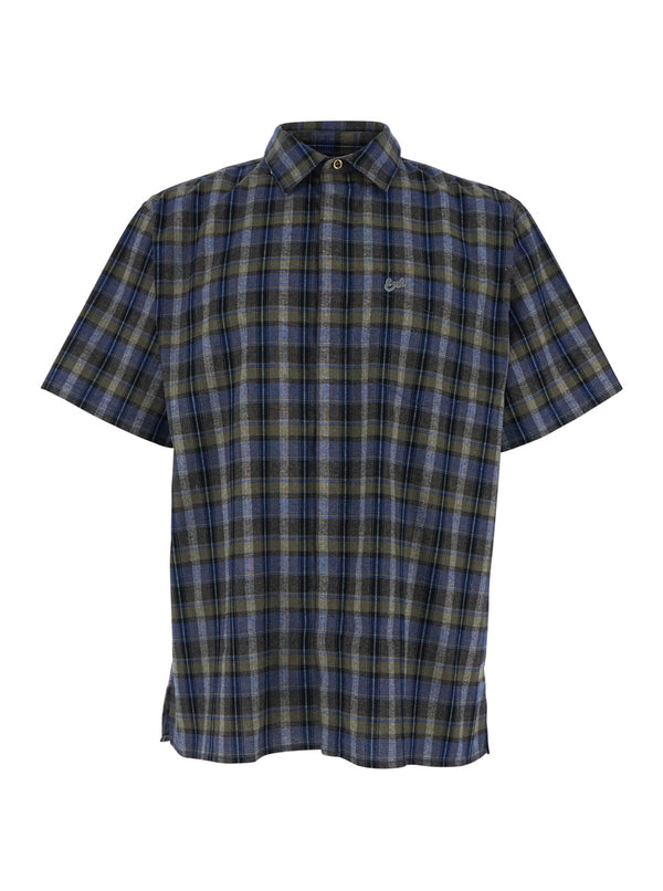 Checked Shirt Grey Cotton