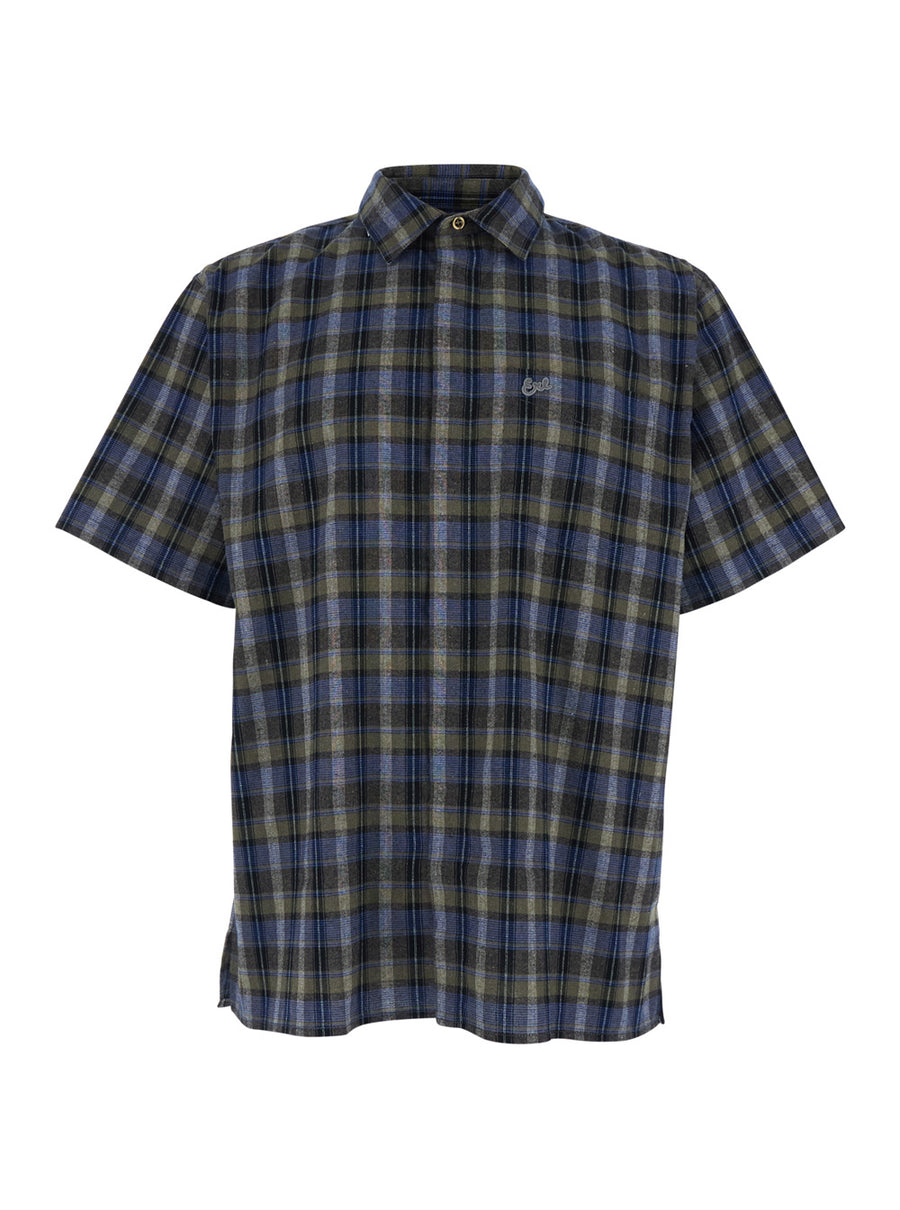 Checked Shirt Grey Cotton