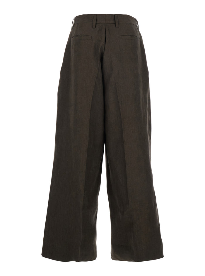 Brown Linen Pants with Two Side Pockets for Men Trousers