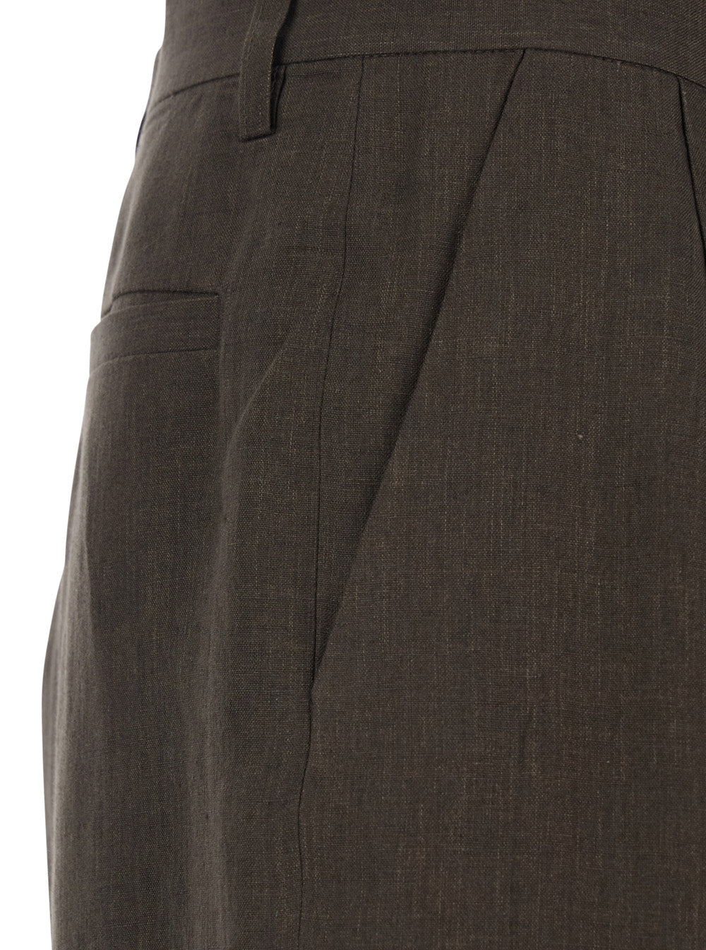 Brown Linen Pants with Two Side Pockets for Men Trousers