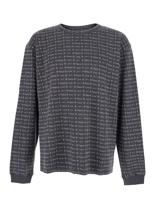 Long Sleeve Jacquard Tee Brown Cotton
