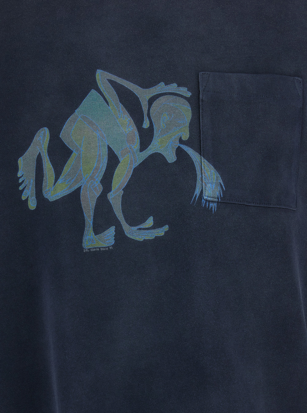 Blue T-shirt with Front Print in Cotton for Men Blu Tshirts And Polo Shirts