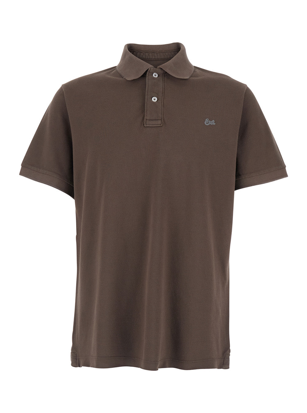 Brown Classic Collar Polo with Logo Lettering Embroidery on the Front for Men Cotton Tshirts And Shirts