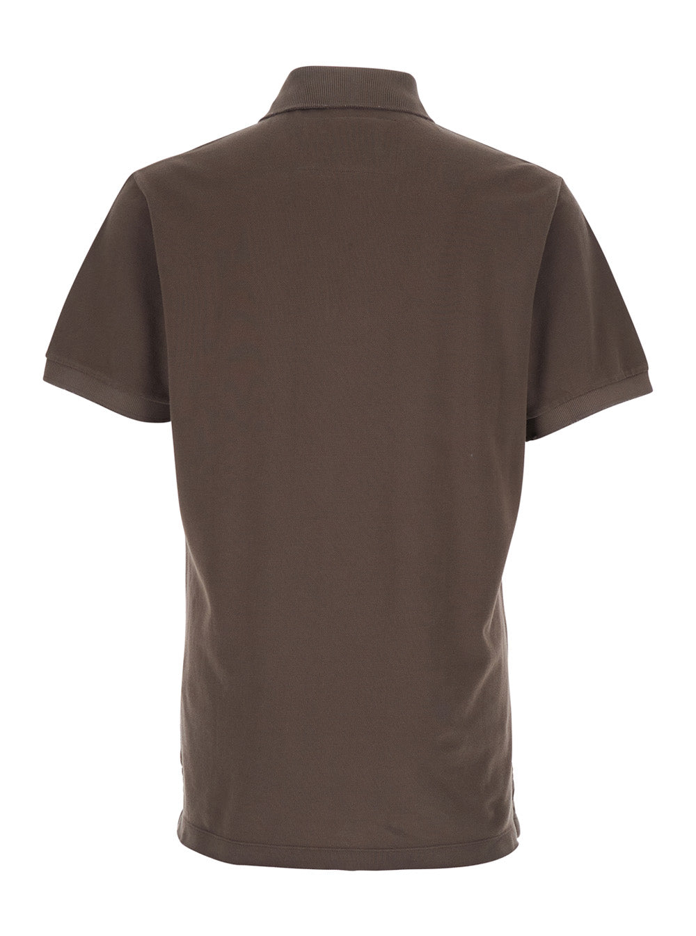 Brown Classic Collar Polo with Logo Lettering Embroidery on the Front for Men Cotton Tshirts And Shirts