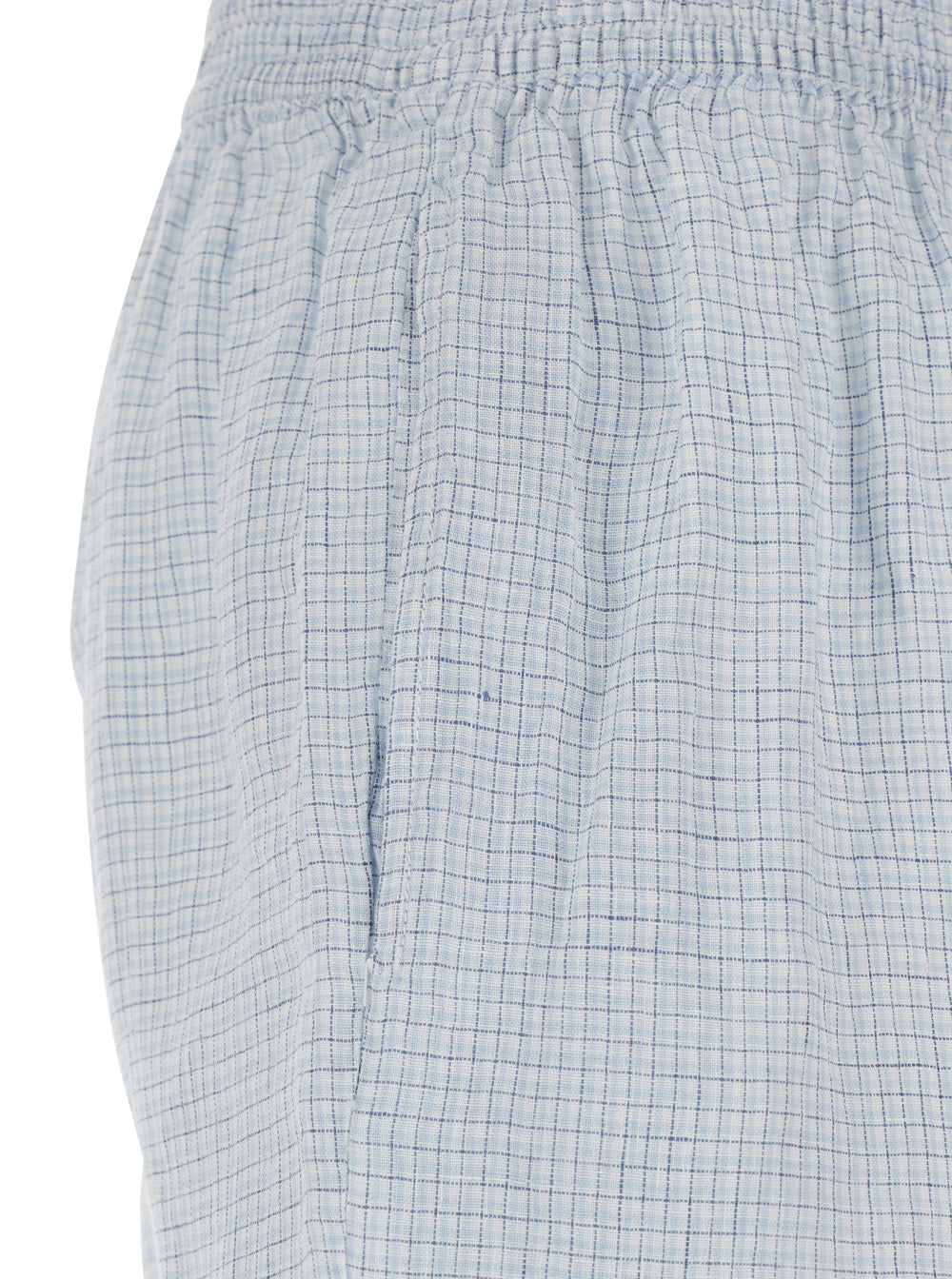 Mens Blue Linen BOXER Checkered Shorts Light Underwear