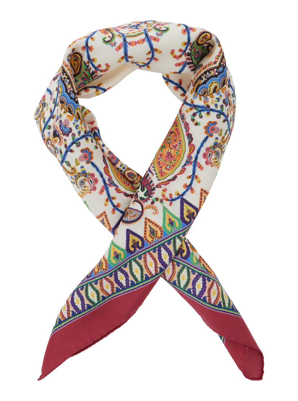 Multicolor Paisley Silk Scarf For Women Scarfs And Foulards