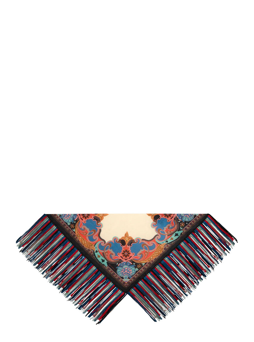 Silk FRINGED Multicolor Scarf with Fringes for Women Scarfs And Foulards