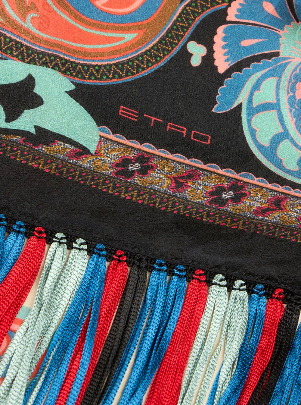 Silk FRINGED Multicolor Scarf with Fringes for Women Scarfs And Foulards