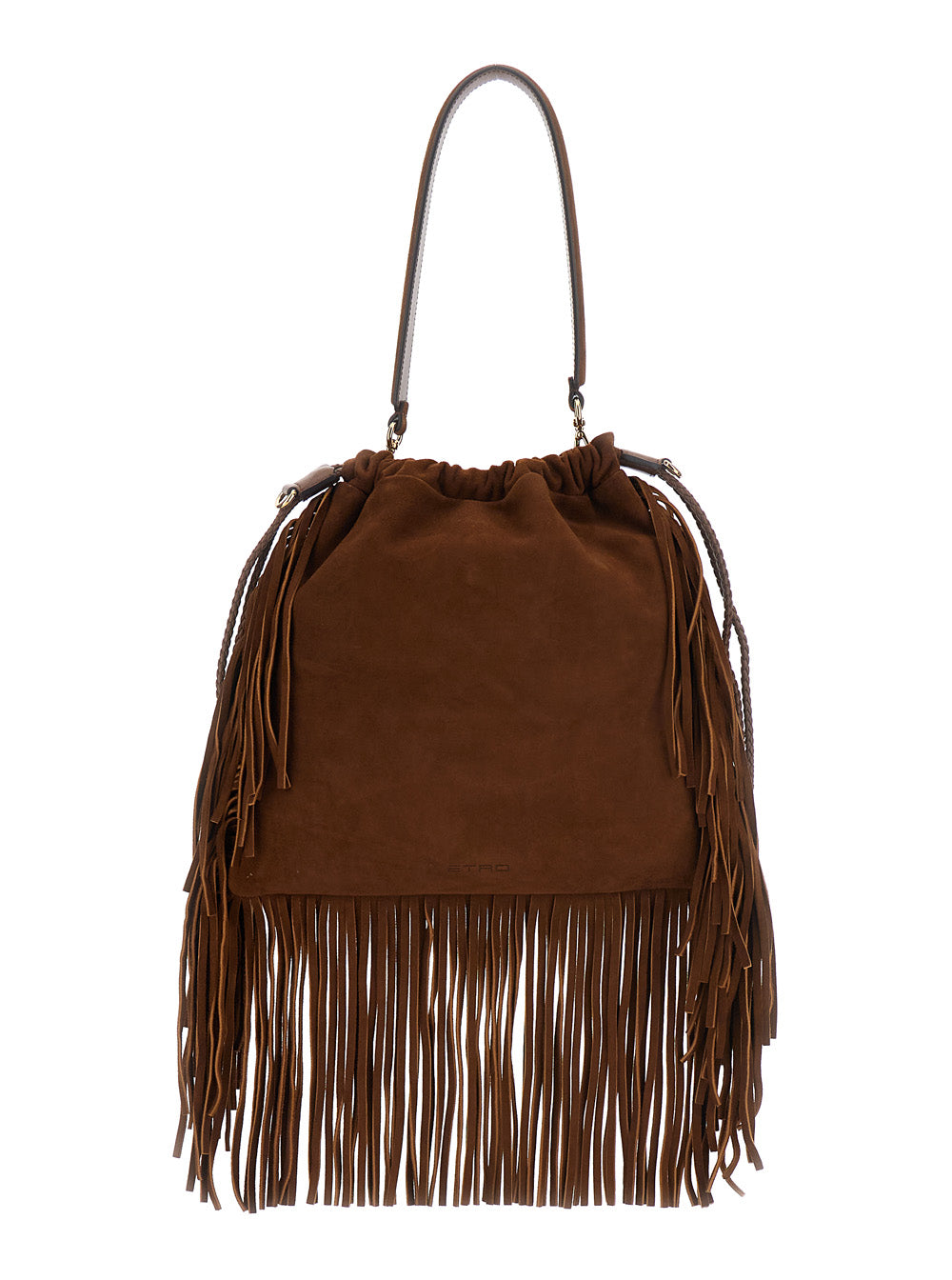 Shoulder Bag FRINGED with Brown Leather Fringes for Women Goat