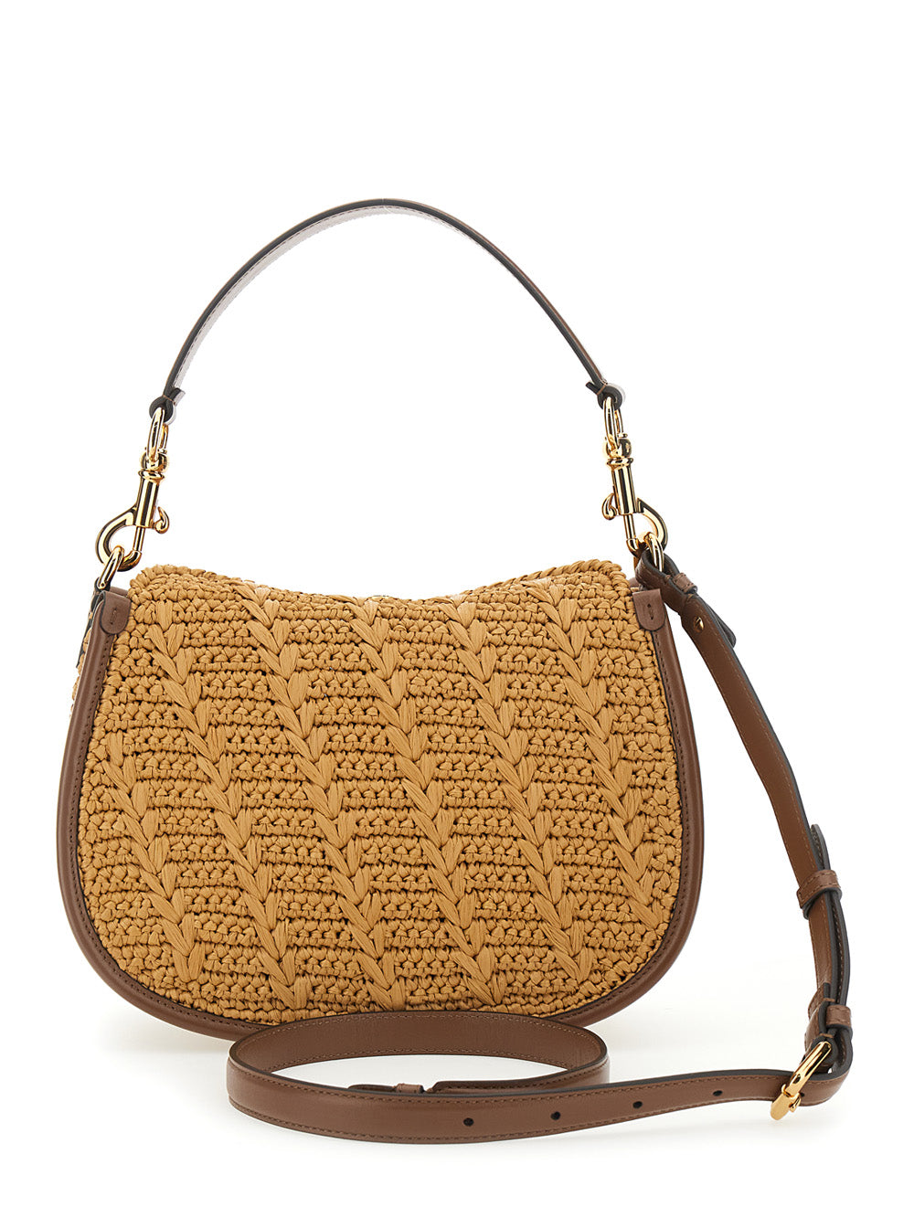 Pony Medium Beige Shoulder Bag With Adjustable And Removable Strap Viscose Woman