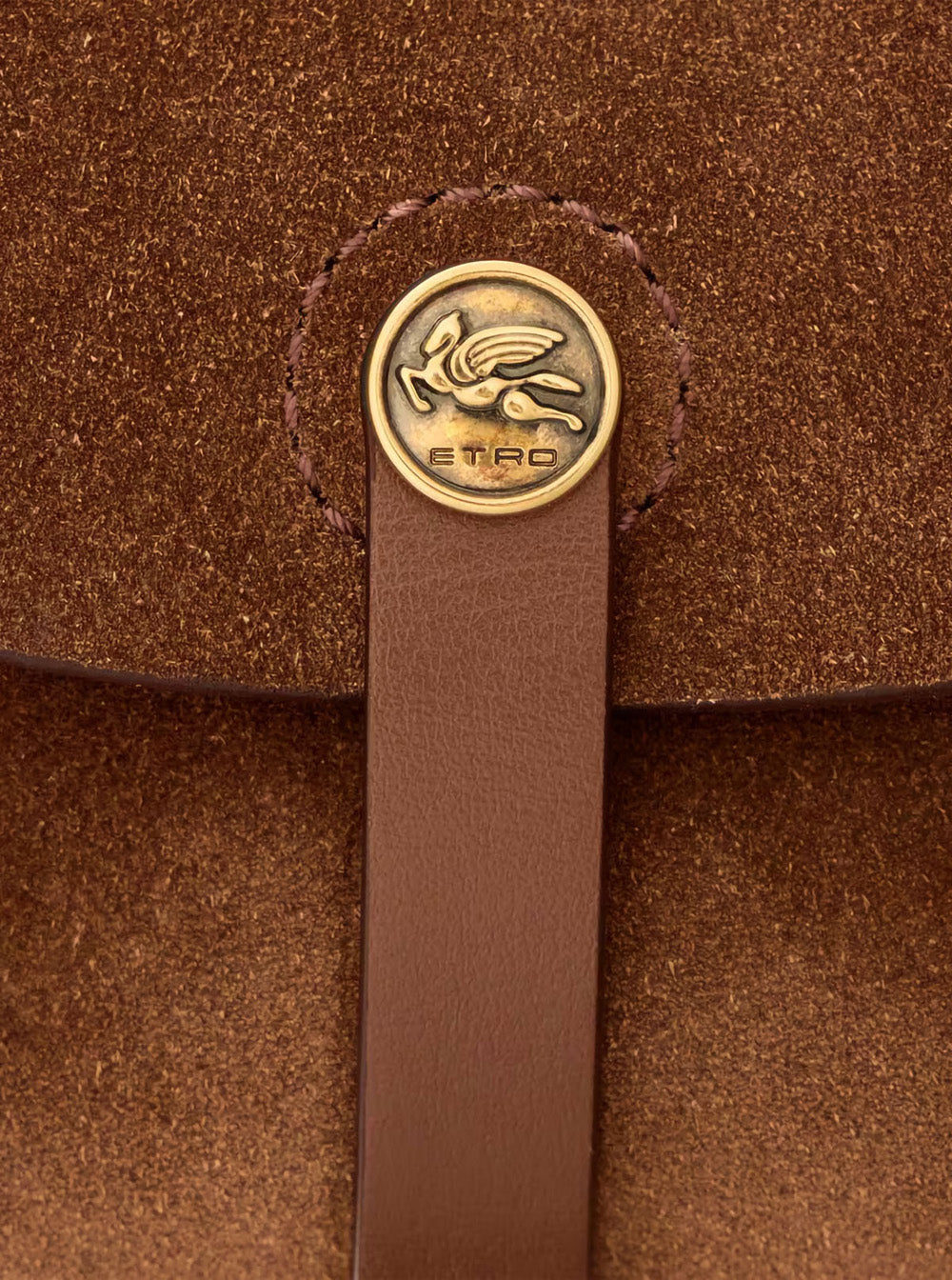 Shoulder Bag PONY SUEDE with Leather Details Brown Women Calf