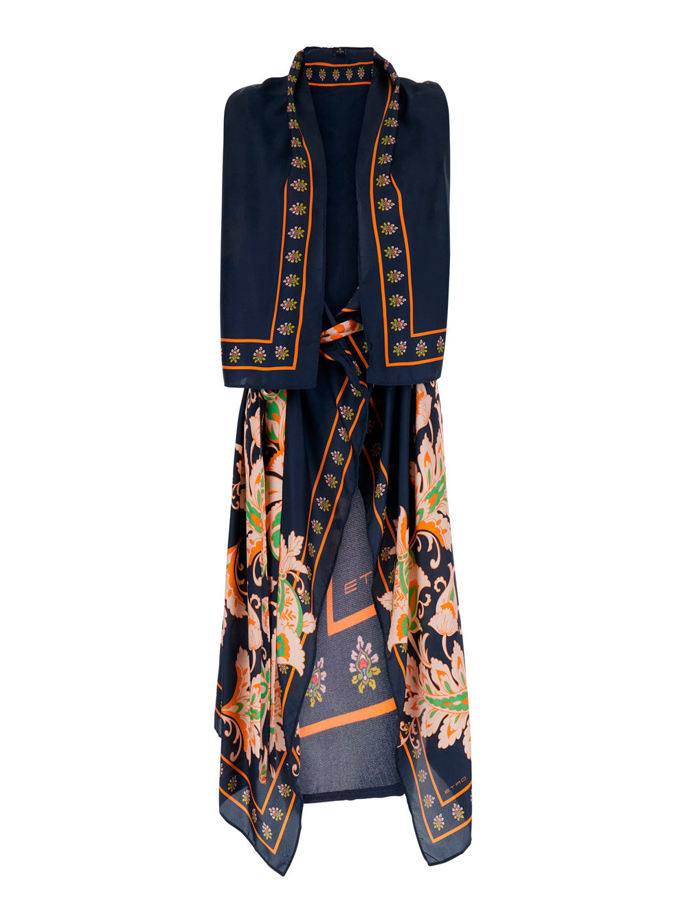 PRINTED GILET Multicolor Silk Womens Scarfs And Foulards