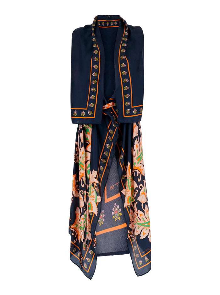 PRINTED GILET Multicolor Silk Womens Scarfs And Foulards