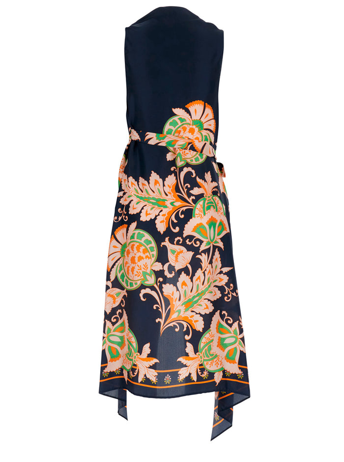 PRINTED GILET Multicolor Silk Womens Scarfs And Foulards