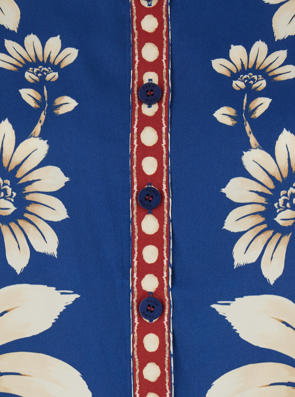 Shirt Luna with Classic Collar and All-Over Floral Motif in Blue Viscose for Women Blu Blouses