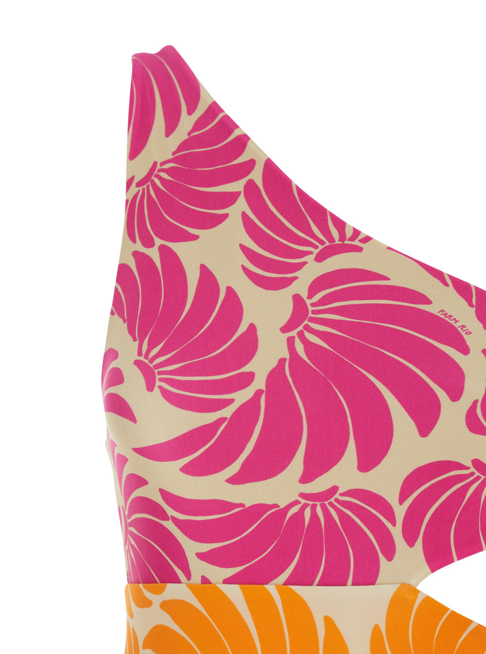 One-Piece Swimsuit Off-Shoulder with Cut-Out Detail and All-Over Floral Motif in Multicolor Tech Fabric for Women Polyamide Elastane Beachwear