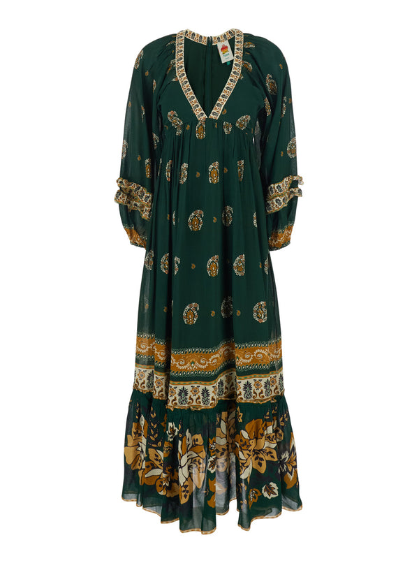 Long Dress Ayla Green Viscose