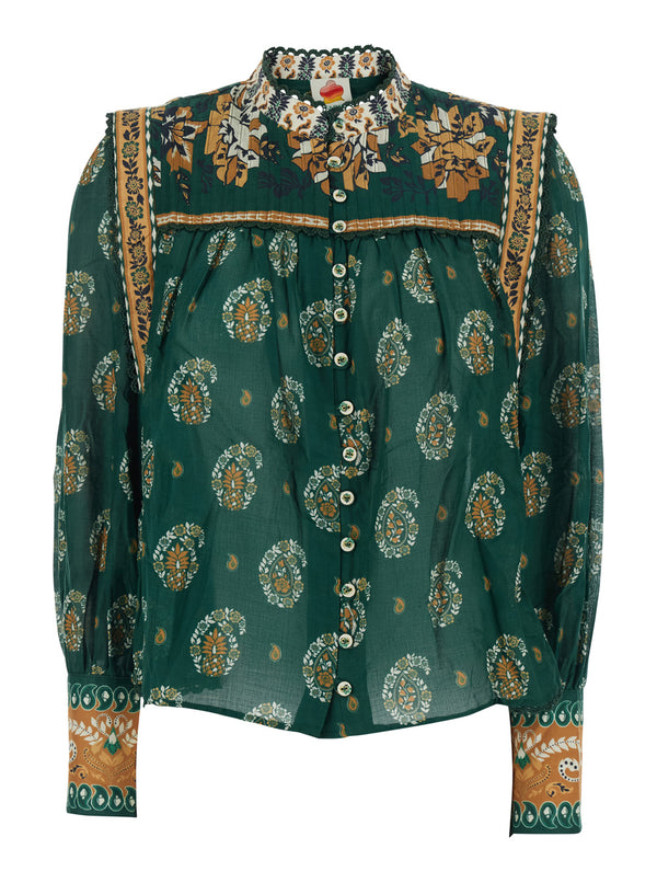 Dress Ayla Green Cotton Blouses