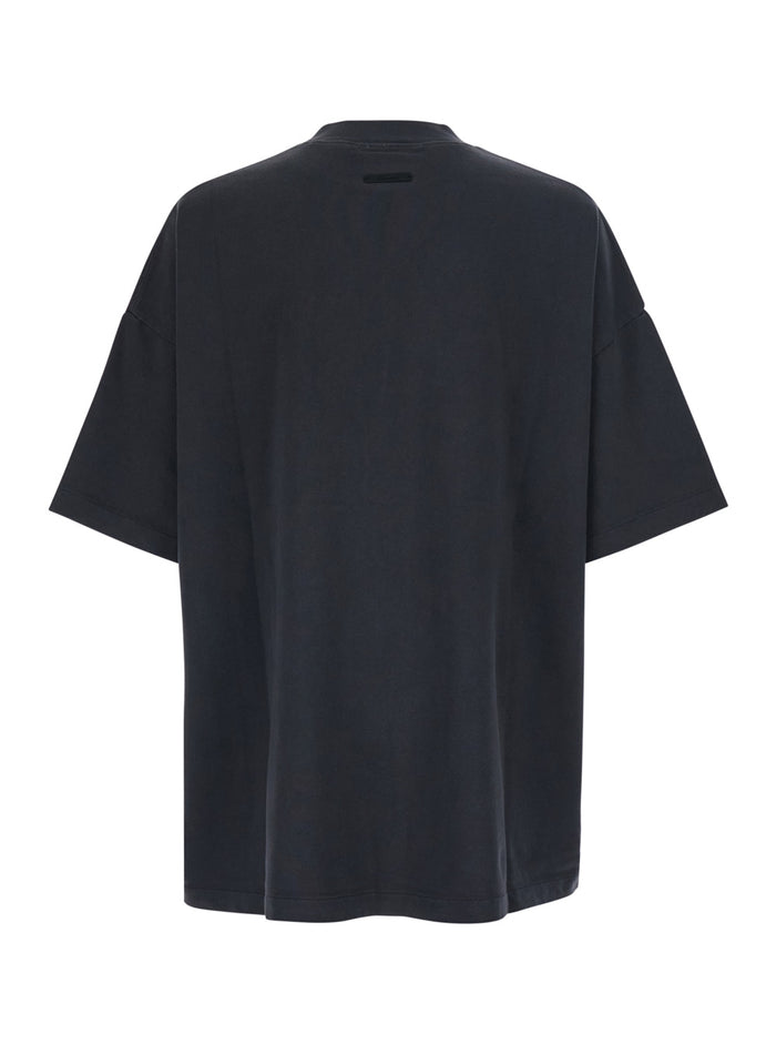 Black T-Shirt Campus 90s Short Sleeve Tee Essentials With Sleeves And Round Neck In Cotton For Men Tshirts Polo Shirts