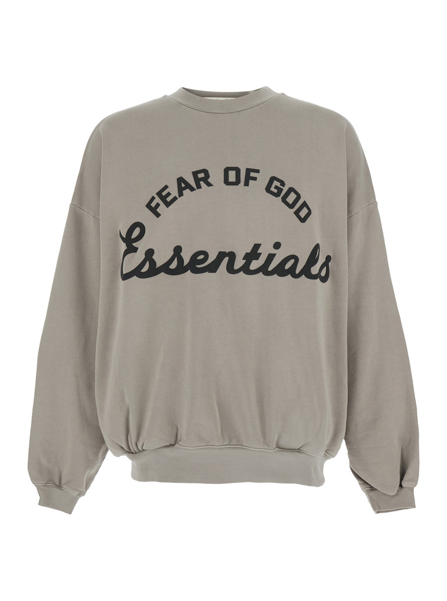 Crewneck Sweatshirt Grey Cotton Sweatshirts