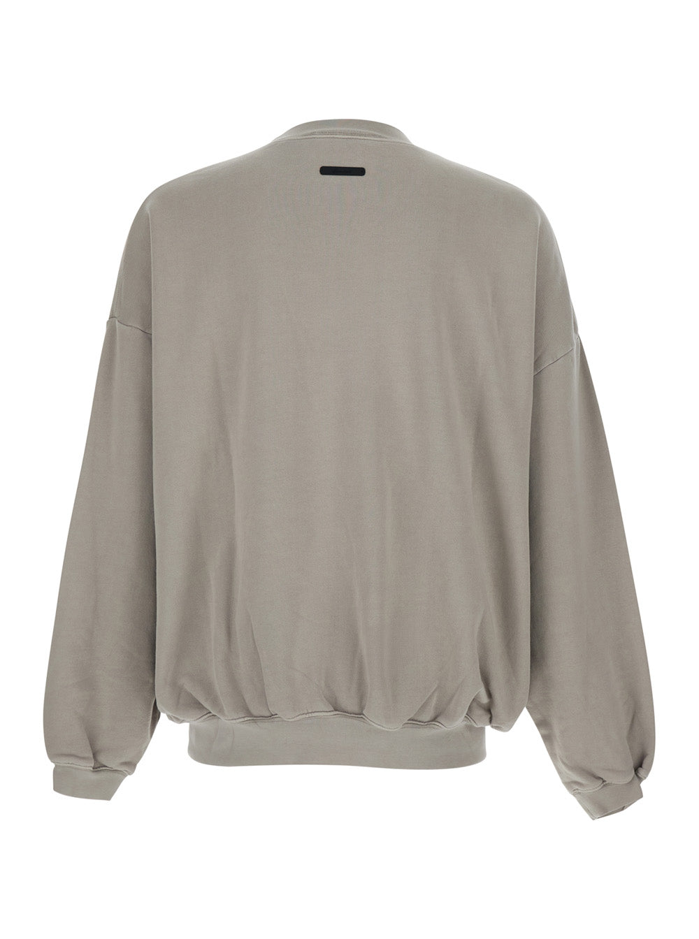 Gray Sweatshirt Training 90s Crewneck Essentials With Round Neck And Long Sleeves In Cotton For Men Grey Sweatshirts