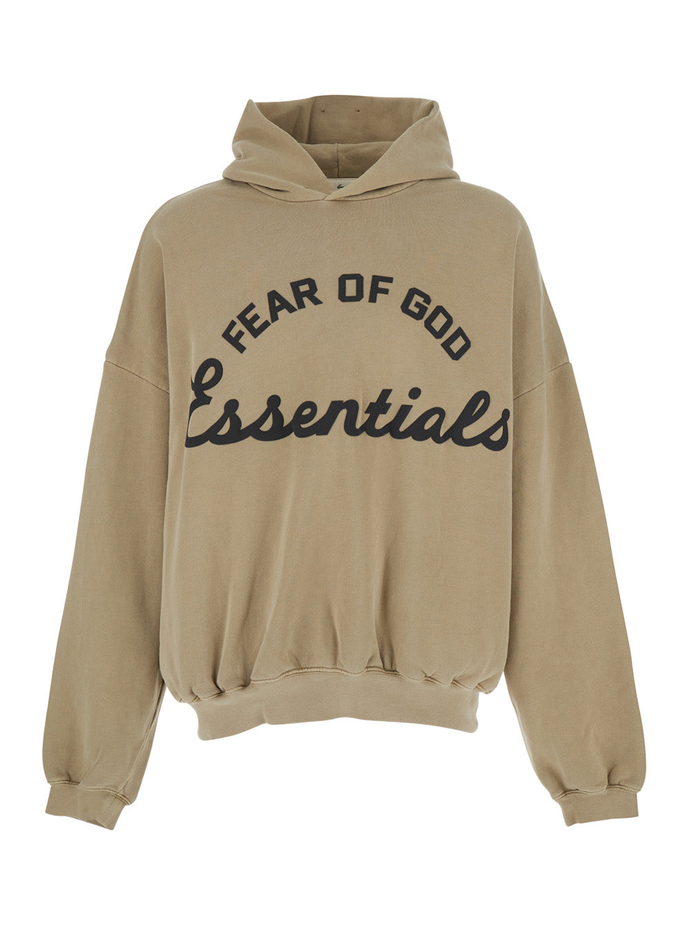 Hoodie TRAINING 90S ESSENTIALS Beige with Fixed Hood in Cotton for Men Sweatshirts