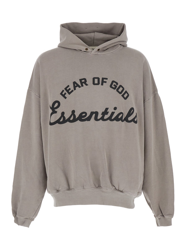 Hoodie Training Essentials Grey Cotton Sweatshirts