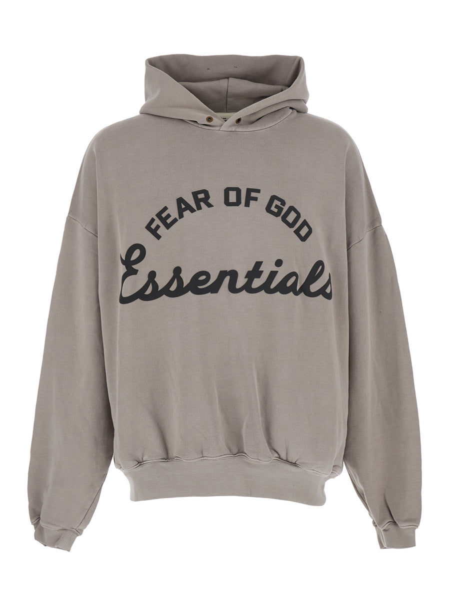 Hoodie Training Essentials Grey Cotton Sweatshirts
