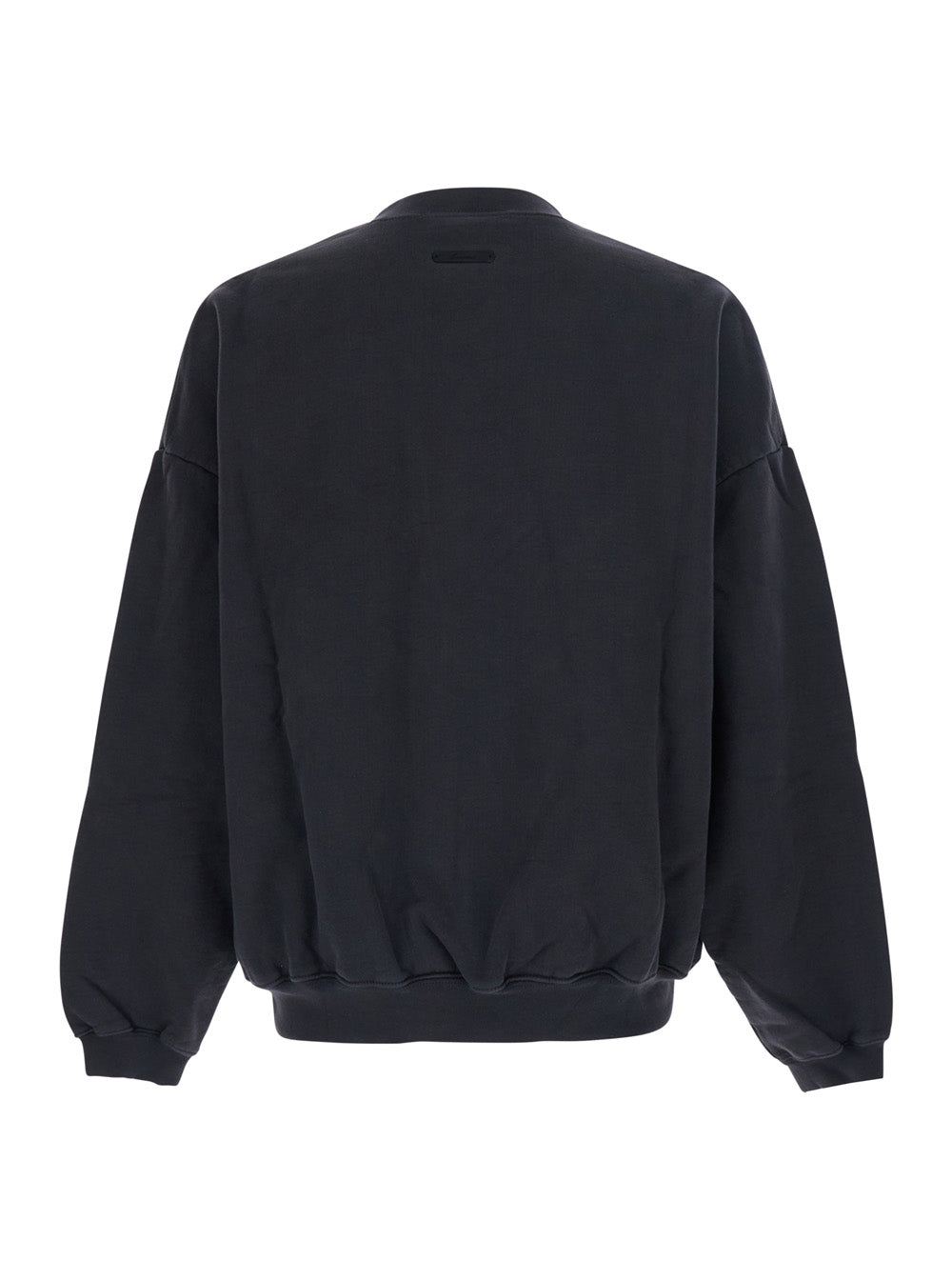 Black CAMPUS 90S CREWNECK SWEATSHIRT ESSENTIALS with Round Neck and Long Sleeves Cotton Sweatshirts