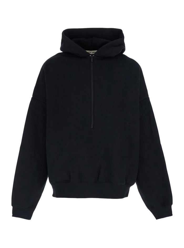 Sweatshirt Property Lounge Half Zip Hoodie Essentials Black With And Fixed Hood In Cotton Polyester Sweatshirts