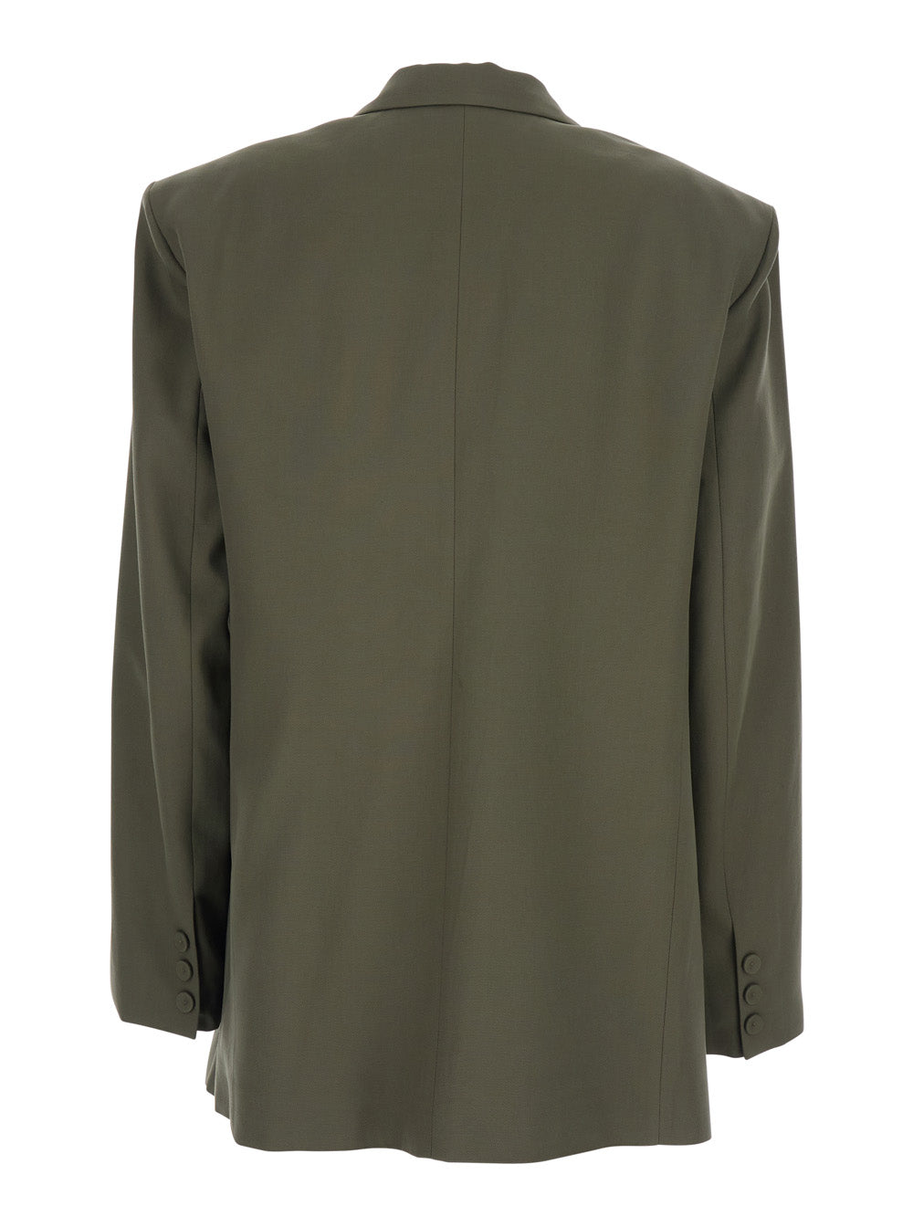 Single-breasted jacket with notched revers in green for women Blazers