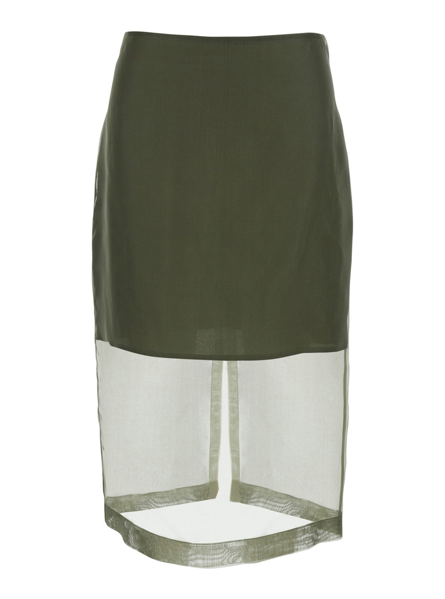Skirt Green Silk