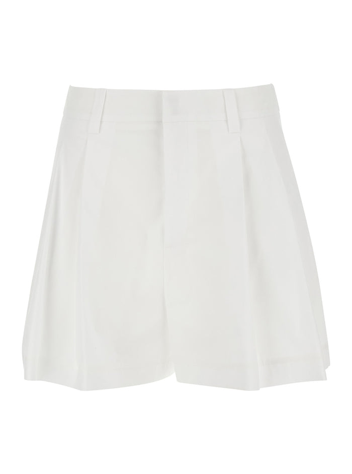 COTTON POPELINE SHORT White - Elegant Women Elastane And Bermuda
