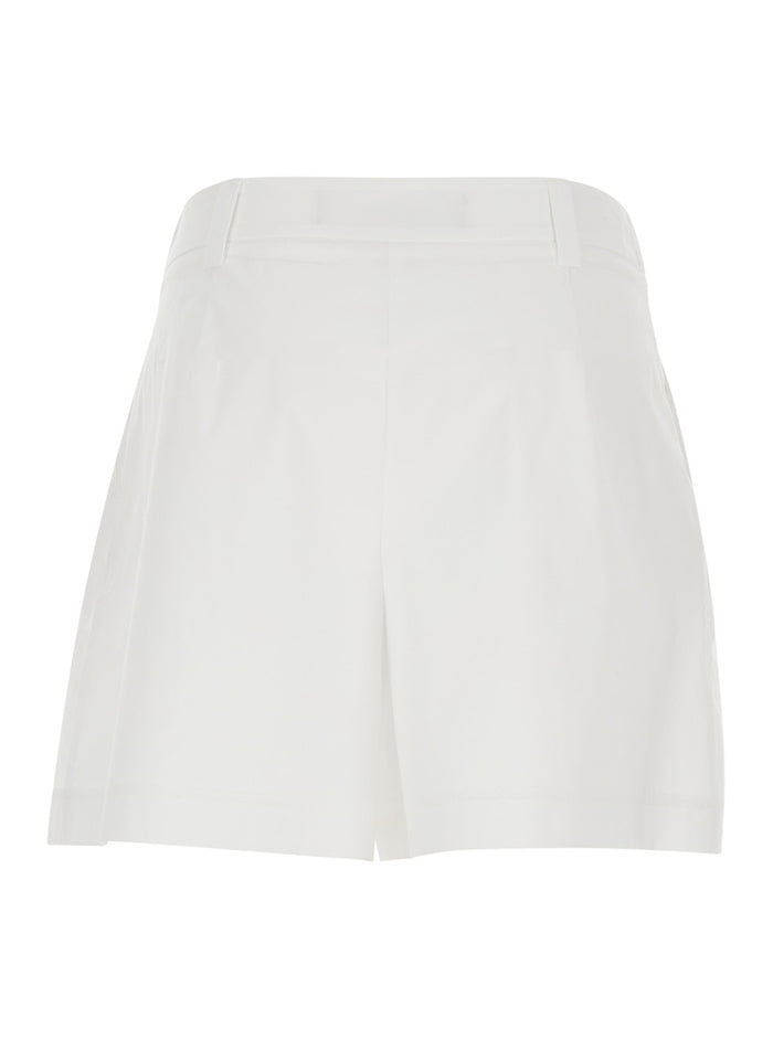 COTTON POPELINE SHORT White - Elegant Women Elastane And Bermuda