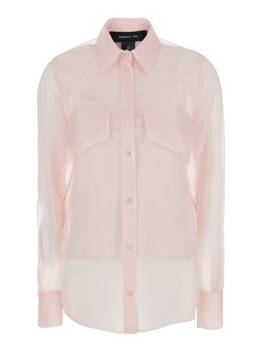 Silk Shirt Pink Blouses
