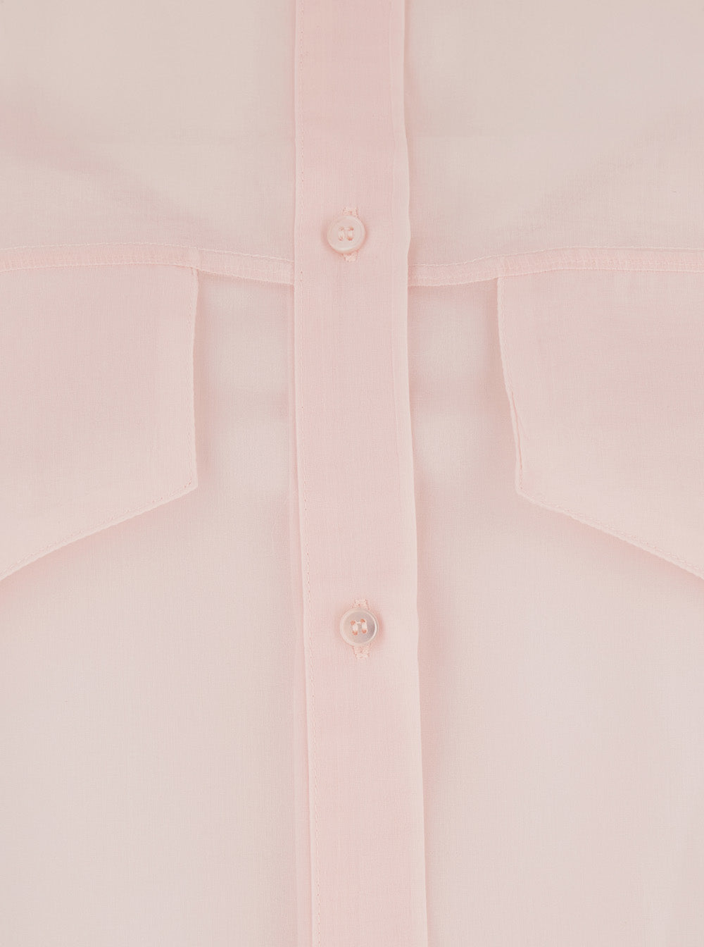 Silk Shirt with Pointed Collar and Transparent Design Pink Women Blouses