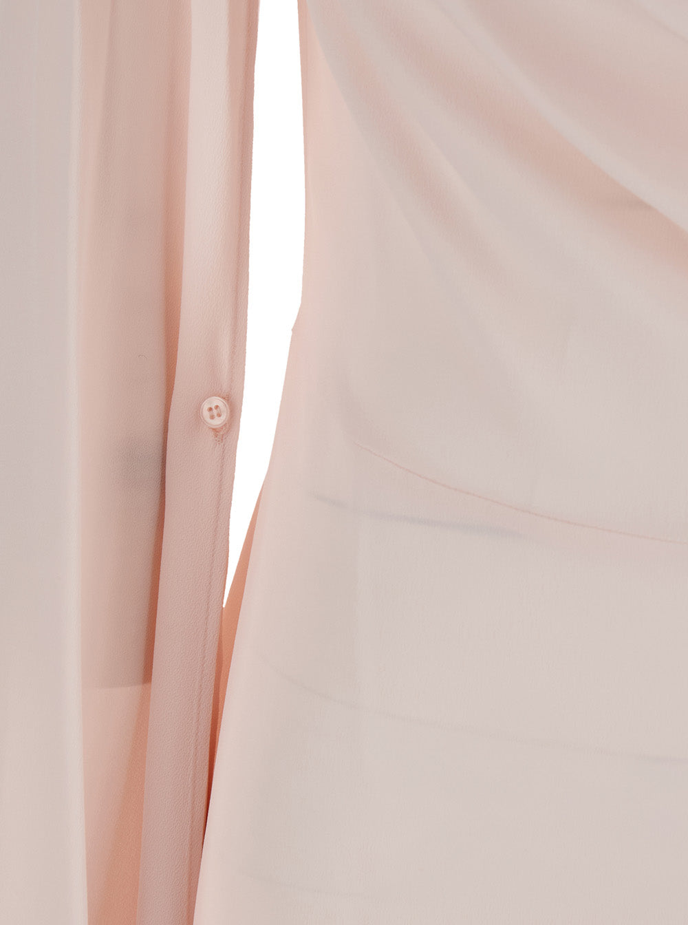 Pink Long Dress With Draped Neckline Fabric For Women