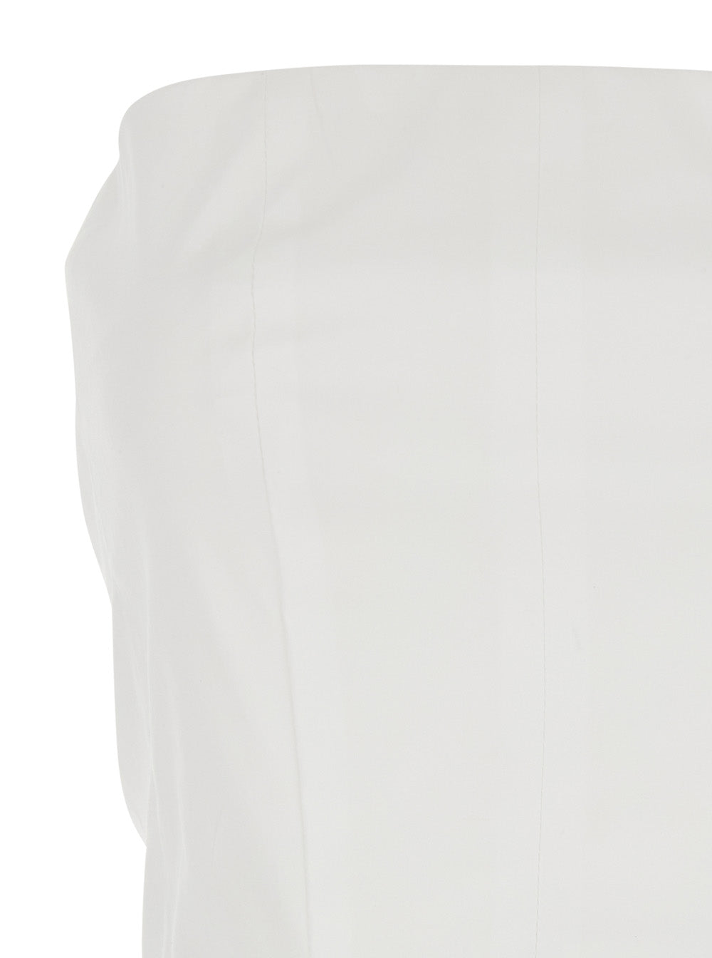 POPELINE COTTON BUSTIER TOP White with Heart Neckline and Adjustable Straps in Women Elastane Tops